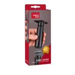 Vacu Vin Wijnpomp Met 2 Wijnstoppers - Wine Saver - Zwart -Keukengerei Winkel 09814606 Wine Saver Black 1 Pump 2 Stoppers Pack