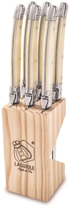 Laguiole Style De Vie Steakmessen Premium Line Parelmoer 6 Stuks