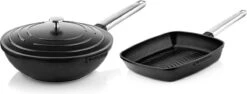 Westinghouse Pannenset Performance (Wokpan + Grillpan) ø 28 Cm - Zwart - Inductie En Alle Andere Warmtebronnen