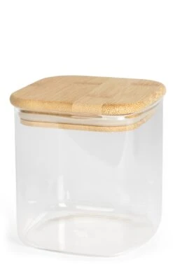Sareva Voorraadpot - Glas / Bamboe - 800 Ml -Keukengerei Winkel 3 Sareva bakje hout Klein 01