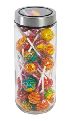 Sareva Voorraadpot - Glas / RVS Deksel - ø 8 Cm / 1 Liter