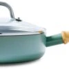 GreenPan Hapjespan Met Deksel - Mayflower - ø 24 Cm / 2.6 Liter - Keramische Anti-aanbaklaag -Keukengerei Winkel Afbeeldingen CL 84