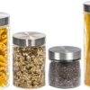 Sareva Voorraadpotten - Glas / RVS Deksel - 4 Delige Set -Keukengerei Winkel Cookinglife Voorraadpotten 4 Delig