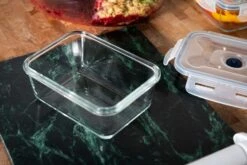 Sareva Vacuum Ovenschalen / Vershoudbakjes - Hittebestendig Glas - 4 Delige Set / 485 + 970 + 1.7 Ltr -Keukengerei Winkel Crumble in ovenschaal en vershoudbakjes 6