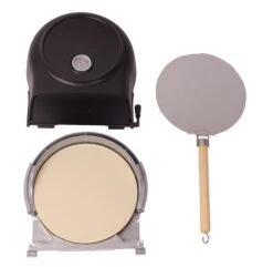 Fernus & Friends Pizza Oven - Voor Fornuis - Black Matted - Voor ø 26 Cm Pizza's -Keukengerei Winkel Fernus zwart 3 delig