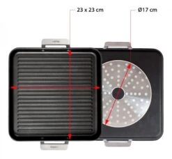 Valira Grillpan Aire Met Handgrepen - 23 X 23 Cm - Standaard Anti-aanbaklaag -Keukengerei Winkel GrillpanMetHandvaten23x23cm.jpg2