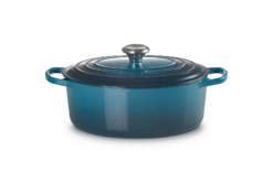 Le Creuset Braadpan Signature - Ovaal - Deap Teal - ø 29 Cm / 4.7 Liter -Keukengerei Winkel LC 20210125 HL PS FS 21178296422430 001