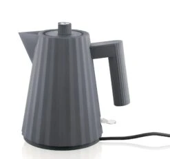 Alessi Waterkoker Plissé - Droogkookbeveiliging - Grijs - Michele De Lucchi - 1 Liter - MDL06/1 G -Keukengerei Winkel MDL06 1 G 1
