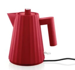 Alessi Waterkoker Plissé - Droogkookbeveiliging - Rood - Michele De Lucchi - 1 Liter - MDL06/1 R -Keukengerei Winkel MDL06 1 R 1