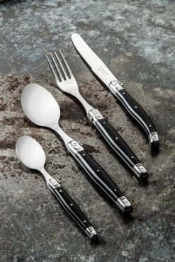 Laguiole Style De Vie Bestekset Premium Line - Zwart - 24 Delig / 6 Personen -Keukengerei Winkel PrCouvZwart 1