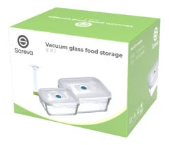 Sareva Vacuum Ovenschalen / Vershoudbakjes - Hittebestendig Glas - 3 Delige Set / 970 Ml + 1.7 Ltr -Keukengerei Winkel Set Of 2 Current View