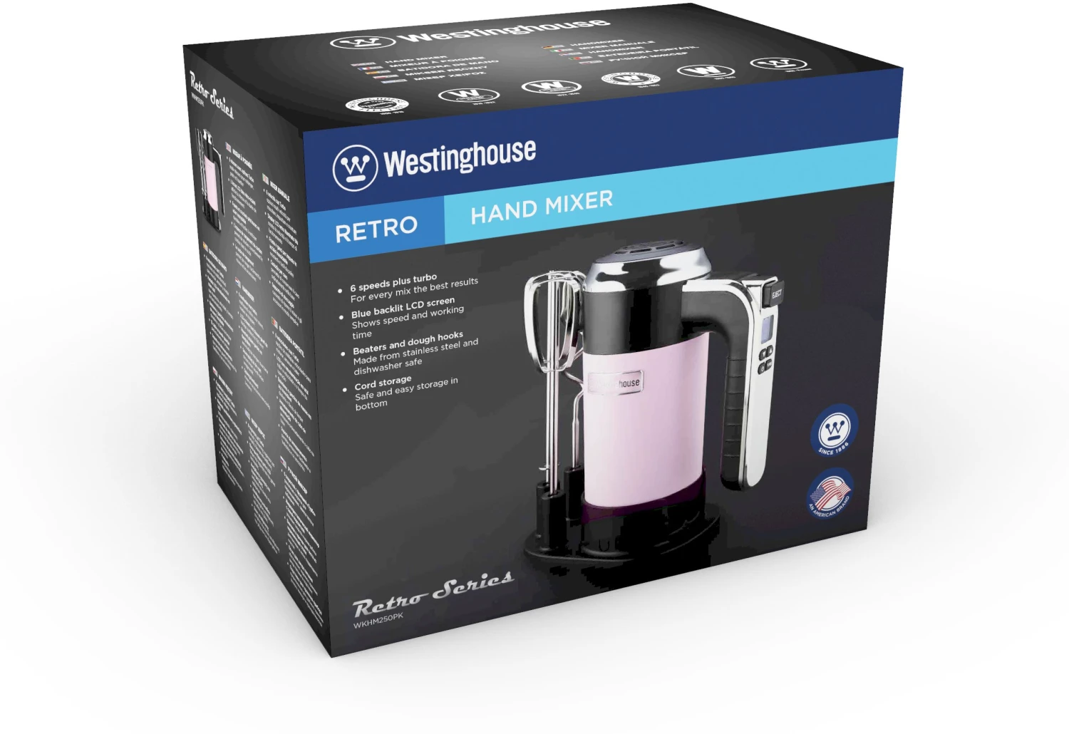 Westinghouse Handmixer Retro Collections - 6 Standen - Roze - WKHM250PK 5 Westinghouse Handmixer Retro Collections - 6 Standen - Roze - WKHM250PK - Afbeelding 3