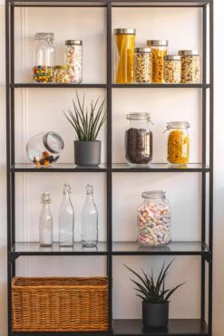 Sareva Voorraadpot - Glas / RVS Deksel - ø 8 Cm / 1 Liter -Keukengerei Winkel opbergglas stellingkast 5 5