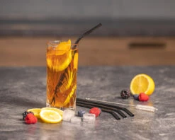 Sareva Herbruikbare Rietjes - Met Borstel - Zwart - Gebogen - 4 Stuks -Keukengerei Winkel product keuken 6