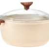 Sambonet Braadpan Rock 'n' Rose - Creme - ø 24 Cm / 4.5 Liter - Standaard Anti-aanbaklaag -Keukengerei Winkel sambonet braadpan rock n rose roze