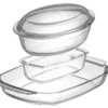 Sareva 2 Ovenschalen + 1 Broodbakvorm - Hittebestendig Glas -Keukengerei Winkel sareva ovenschalen
